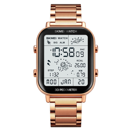 SKMEI 1888 Multifunctional Men 30M Waterproof Sports Stainless Steel Digital Wrist Watch(Rose Gold) - Metal Strap Watches by SKMEI | Online Shopping South Africa | PMC Jewellery | Buy Now Pay Later Mobicred