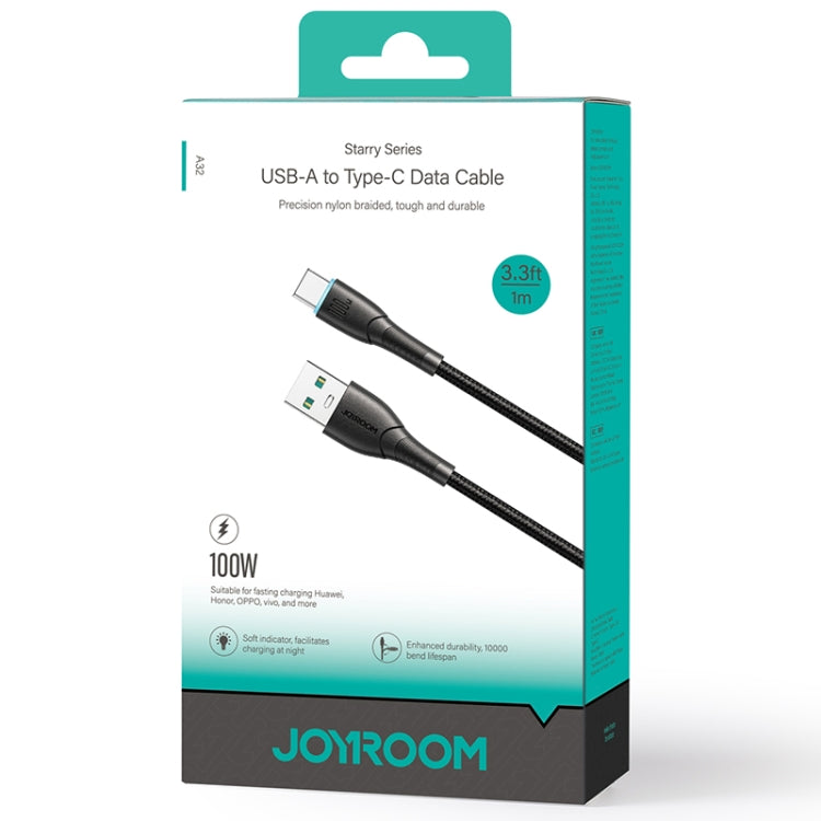 JOYROOM SA32-AC6 Starry Series 100W USB to USB-C / Type-C Fast Charging Data Cable, Length:1m(Black) - USB-C & Type-C Cable by JOYROOM | Online Shopping South Africa | PMC Jewellery