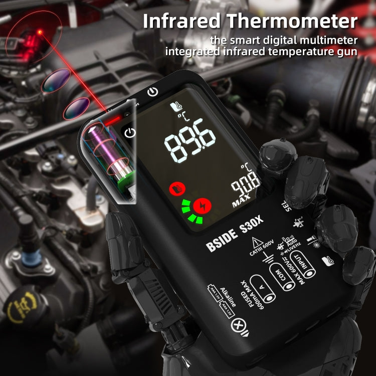 BSIDE S30X Smart Color Screen Infrared Temperature Measurement Multimeter(Black) - Digital Multimeter by BSIDE | Online Shopping South Africa | PMC Jewellery | Buy Now Pay Later Mobicred