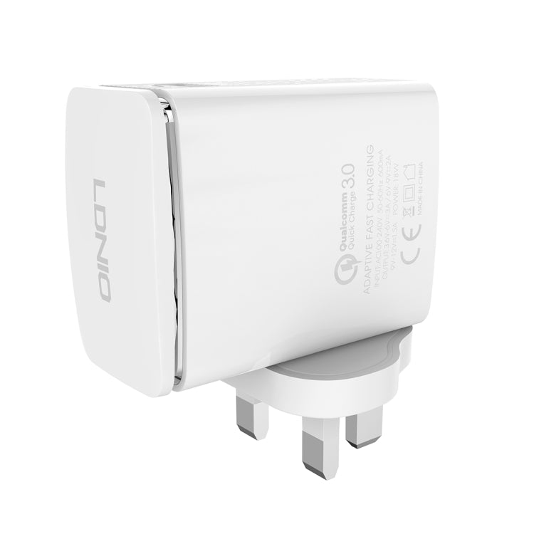 LDNIO A1301Q 2 in 1 18W QC3.0 USB Interface Travel Charger Mobile Phone Charger with Micro USB Data Cable, UK Plug - USB Charger by LDNIO | Online Shopping South Africa | PMC TechLife | Buy Now Pay Later Mobicred