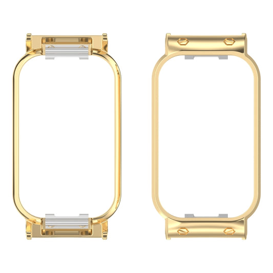 For Xiaomi Smart Band 8 Active / Redmi Band 2 Metal Frame Watch Protective Case(Gold) - Watch Cases by PMC Jewellery | Online Shopping South Africa | PMC Jewellery