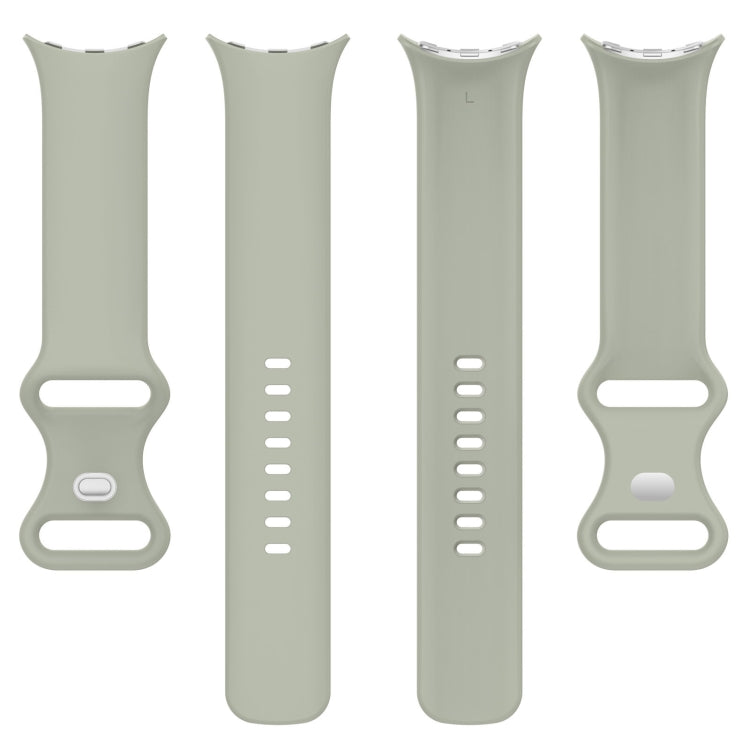 For Google Pixel Watch 2 Solid Color Silicone Watch Band, Size:L Size(Grey Green) - Watch Bands by PMC TechLife | Online Shopping South Africa | PMC TechLife