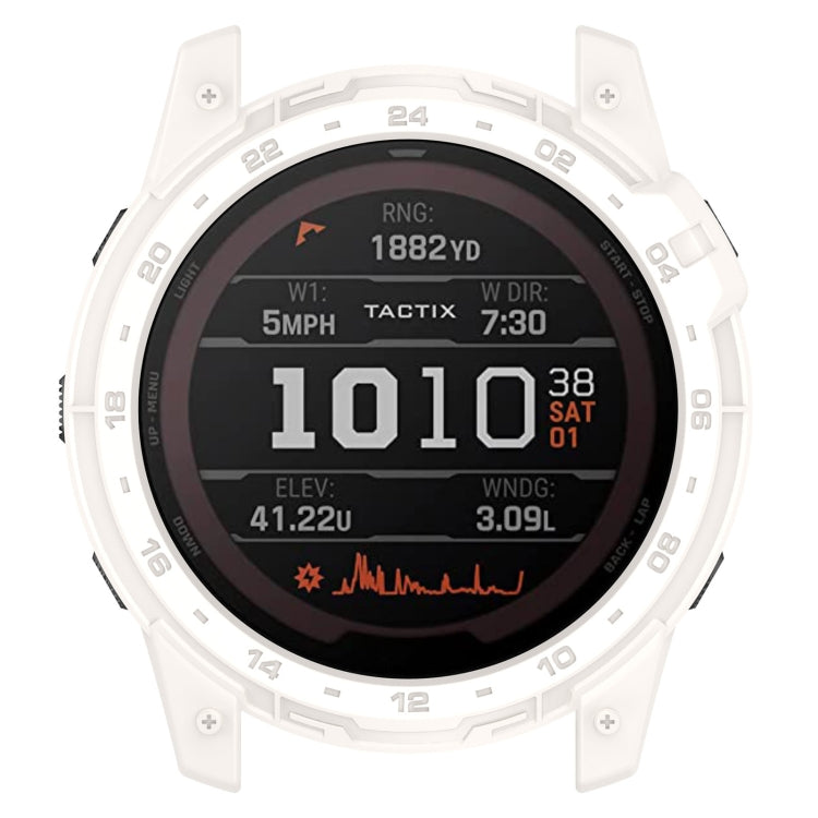 For Garmin Tactix 7 Amoled Armor Hollow TPU Watch Protective Case(Ivory White) - Watch Cases by PMC Jewellery | Online Shopping South Africa | PMC Jewellery