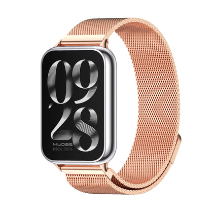 For Xiaomi Smart Band 9 Pro / 8 Pro Mijobs Milan Magnetic Stainless Steel Watch Band(Rose Gold) - Watch Bands by MIJOBS | Online Shopping South Africa | PMC Jewellery | Buy Now Pay Later Mobicred