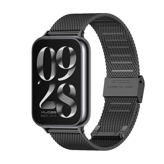 For Xiaomi Mi Band 8 Pro Mijobs Milan Buckle Stainless Steel Watch Band(Black) - Watch Bands by MIJOBS | Online Shopping South Africa | PMC Jewellery