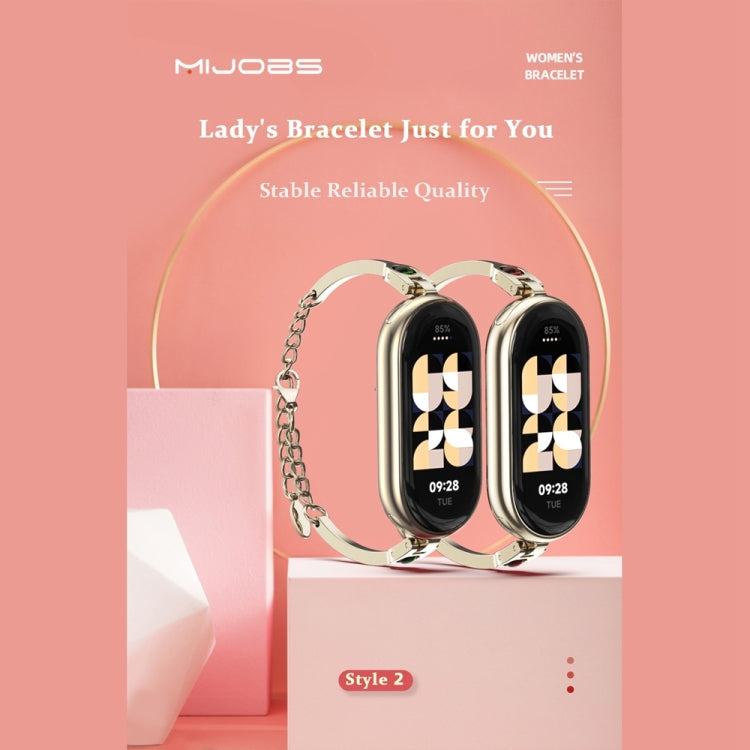 For Xiaomi Mi Band 8 Mijobs Mermaid Beauty Bracelet Watch Band(Rose Gold Red) - Watch Bands by MIJOBS | Online Shopping South Africa | PMC Jewellery