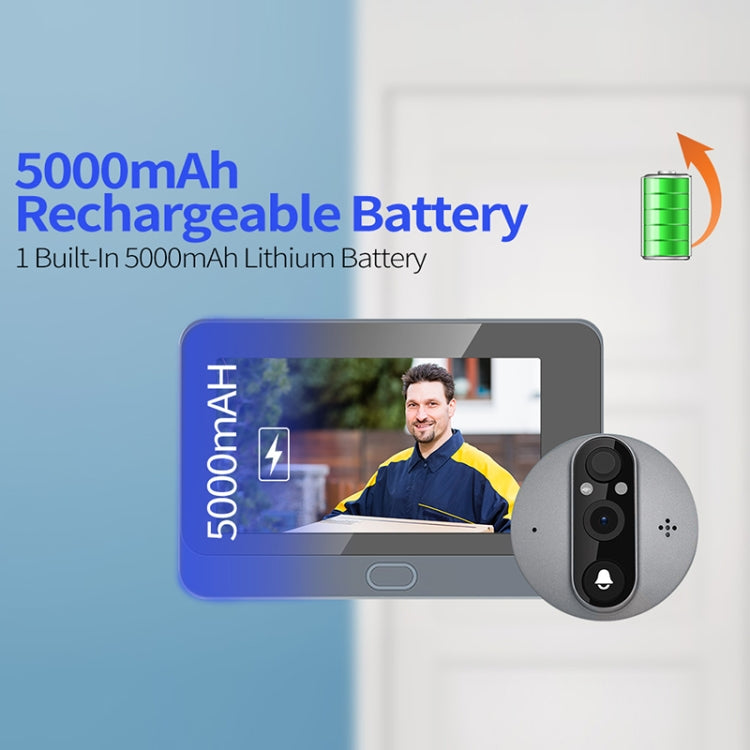 ESCAM C87 1080P 4.3 inch Smart WiFi Digital Door Viewer Supports Wide-Angle PIR & Night Vision & Dingdong Photo(White) - free shipping - PMC TechLife - Order now!