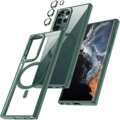 For Samsung Galaxy S24 Ultra 5G Acrylic PC MagSafe Magnetic Phone Case(Green) - Galaxy S24 Ultra 5G Cases by PMC Jewellery | Online Shopping South Africa | PMC Jewellery