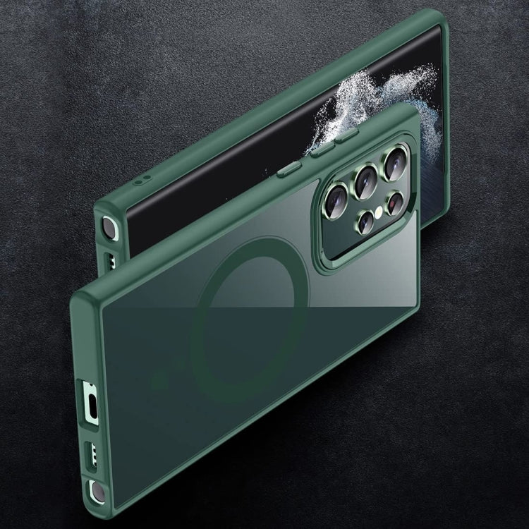 For Samsung Galaxy S24 Ultra 5G Acrylic PC MagSafe Magnetic Phone Case(Green) - Galaxy S24 Ultra 5G Cases by PMC Jewellery | Online Shopping South Africa | PMC Jewellery