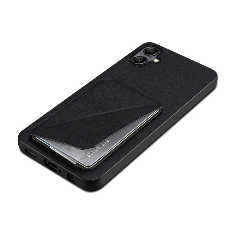 For Samsung Galaxy S23 FE 5G Denior Imitation Calf Leather Back Phone Case with Holder(Black) - Galaxy S23 FE 5G Cases by Denior | Online Shopping South Africa | PMC Jewellery
