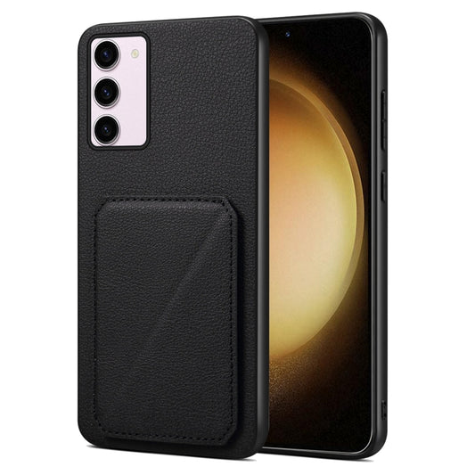 For Samsung Galaxy S23+ 5G Denior Imitation Calf Leather Back Phone Case with Holder(Black) - Galaxy S23+ 5G Cases by Denior | Online Shopping South Africa | PMC Jewellery