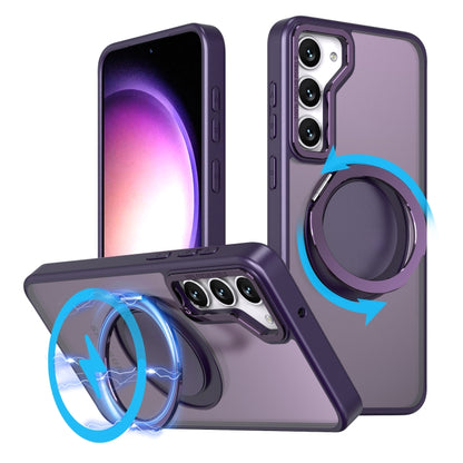 For Samsung Galaxy S23 5G 360-degree Rotating MagSafe Magnetic Holder Phone Case(Purple) - Galaxy S23 5G Cases by PMC Jewellery | Online Shopping South Africa | PMC Jewellery