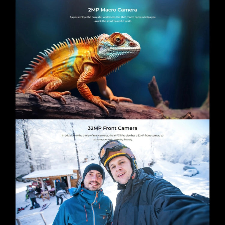 Oukitel WP33 Pro, 8GB+256GB, IP68/IP69K, Fingerprint Identification, 22000mAh, 6.6 inch MediaTek Dimensity 6100+ Octa-core, NFC, OTG, Network: 5G(Black) - free shipping - PMC TechLife - Order now!