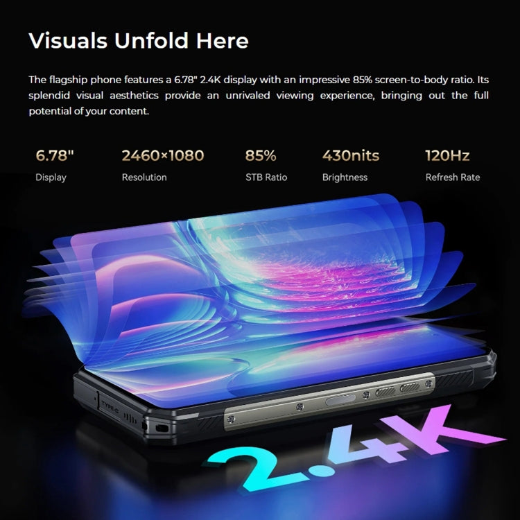 Oukitel WP30 Pro 5G, 12GB+512GB, IP68/IP69K, 108MP Camera, 11000mAh, 6.78 inch + 1.8 inch MediaTek Dimensity 8050 Octa-core 3.0GHz, NFC, OTG, Network: 5G(Black) - free shipping - PMC TechLife - Order now!