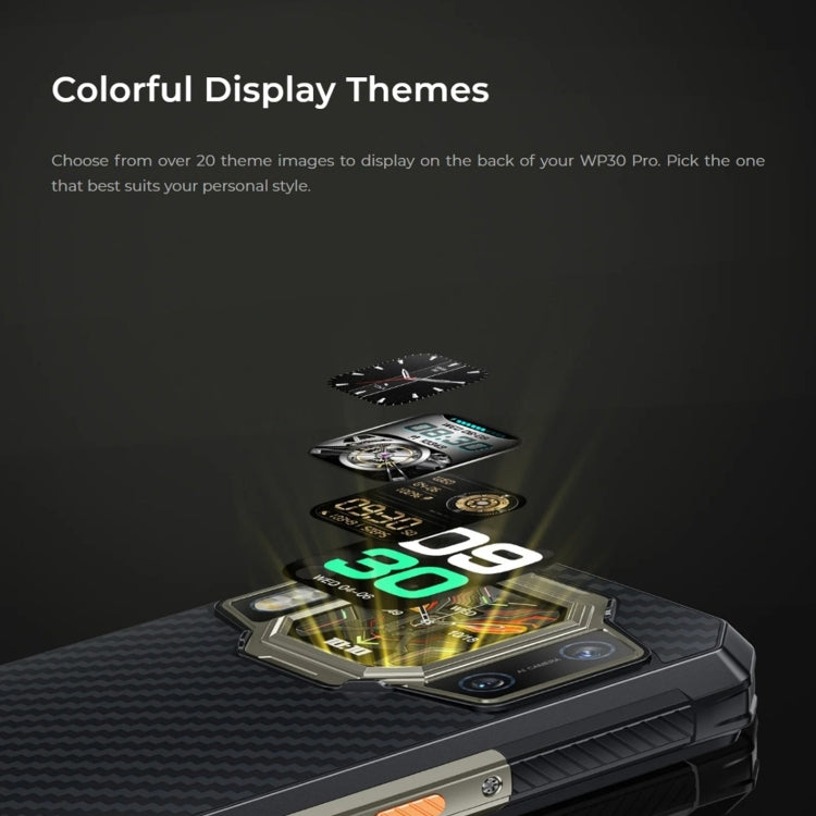 Oukitel WP30 Pro 5G, 12GB+512GB, IP68/IP69K, 108MP Camera, 11000mAh, 6.78 inch + 1.8 inch MediaTek Dimensity 8050 Octa-core 3.0GHz, NFC, OTG, Network: 5G(Black) - free shipping - PMC TechLife - Order now!