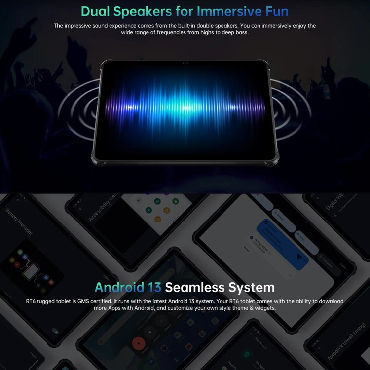 OUKITEL RT6 4G Network IP68/IP69K Rugged Tablet, 8GB+256GB, 10.1 inch Android 13 MediaTek MT8788 Octa Core Support Dual SIM, EU Plug(Black) - free shipping - PMC TechLife - Order now!