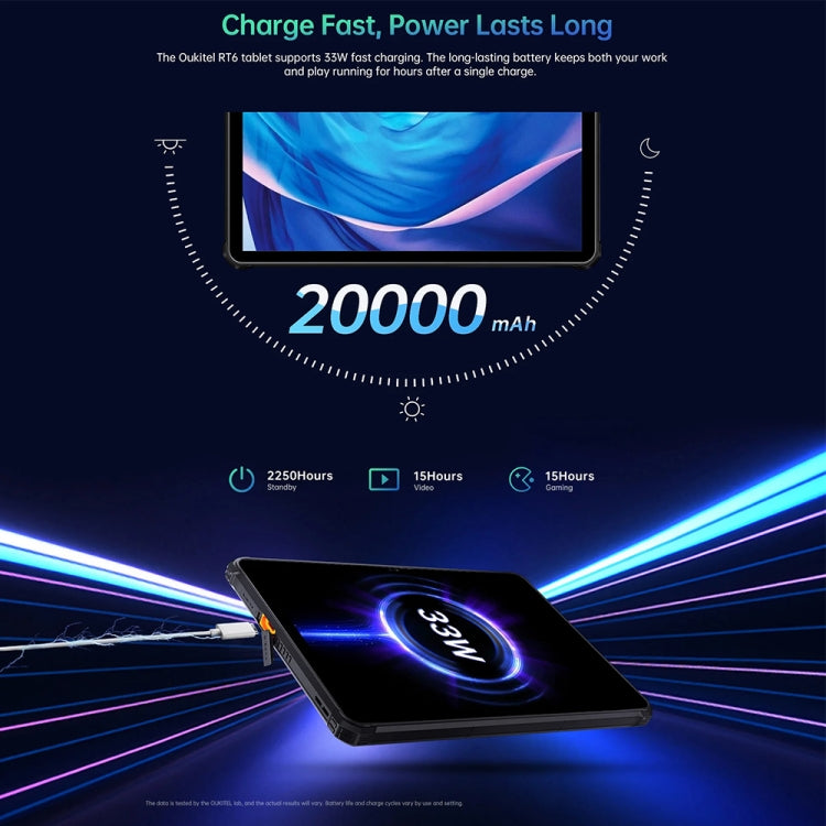 OUKITEL RT6 4G Network IP68/IP69K Rugged Tablet, 8GB+256GB, 10.1 inch Android 13 MediaTek MT8788 Octa Core Support Dual SIM, EU Plug(Black) - free shipping - PMC TechLife - Order now!