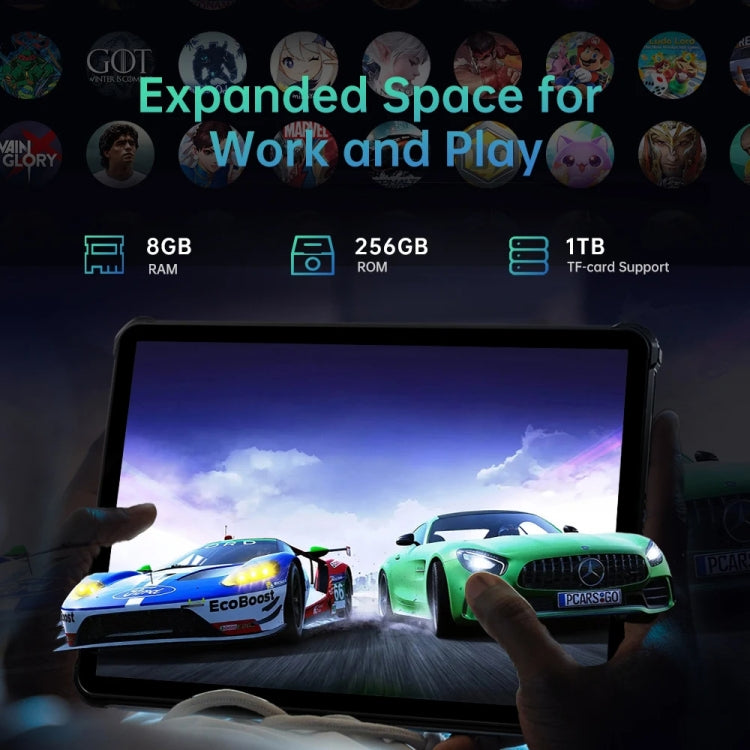 OUKITEL RT6 4G Network IP68/IP69K Rugged Tablet, 8GB+256GB, 10.1 inch Android 13 MediaTek MT8788 Octa Core Support Dual SIM, EU Plug(Black) - free shipping - PMC TechLife - Order now!