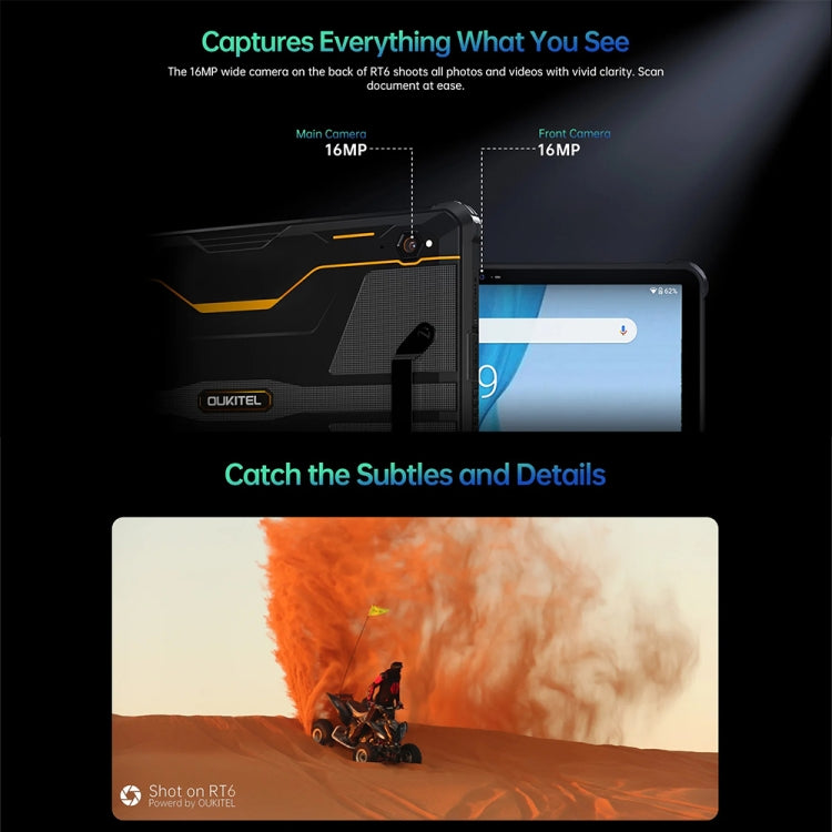 OUKITEL RT6 4G Network IP68/IP69K Rugged Tablet, 8GB+256GB, 10.1 inch Android 13 MediaTek MT8788 Octa Core Support Dual SIM, EU Plug(Black) - free shipping - PMC TechLife - Order now!