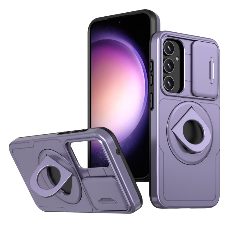 For Samsung Galaxy S22 5G Camshield MagSafe Ring Holder Armor Phone Case(Puple) - Galaxy S22 5G Cases by PMC TechLife | Online Shopping South Africa | PMC TechLife