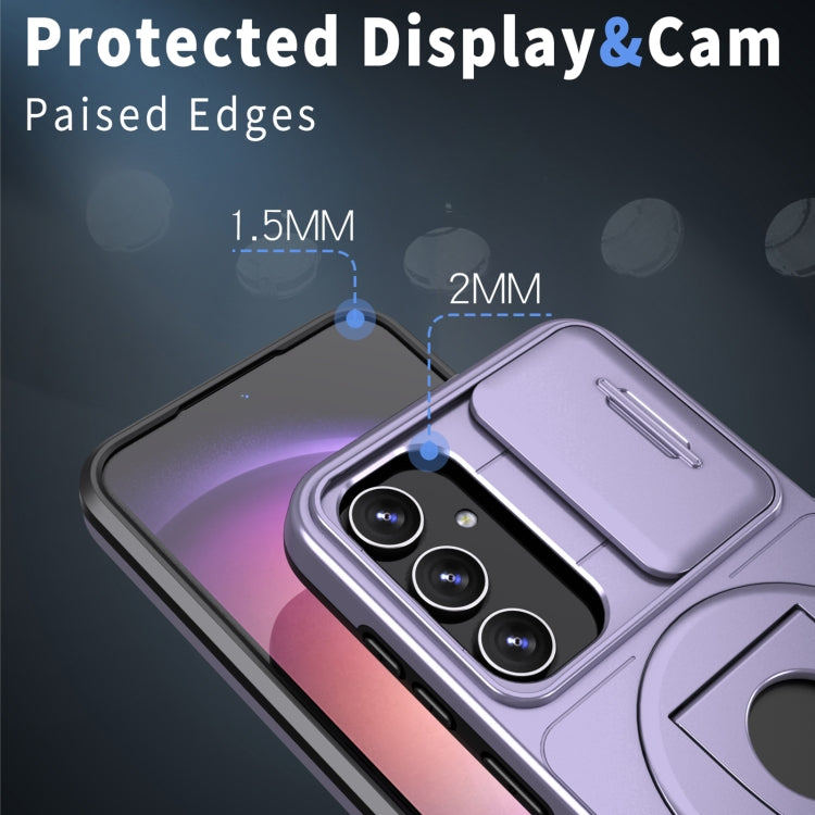 For Samsung Galaxy S22 5G Camshield MagSafe Ring Holder Armor Phone Case(Puple) - Galaxy S22 5G Cases by PMC TechLife | Online Shopping South Africa | PMC TechLife