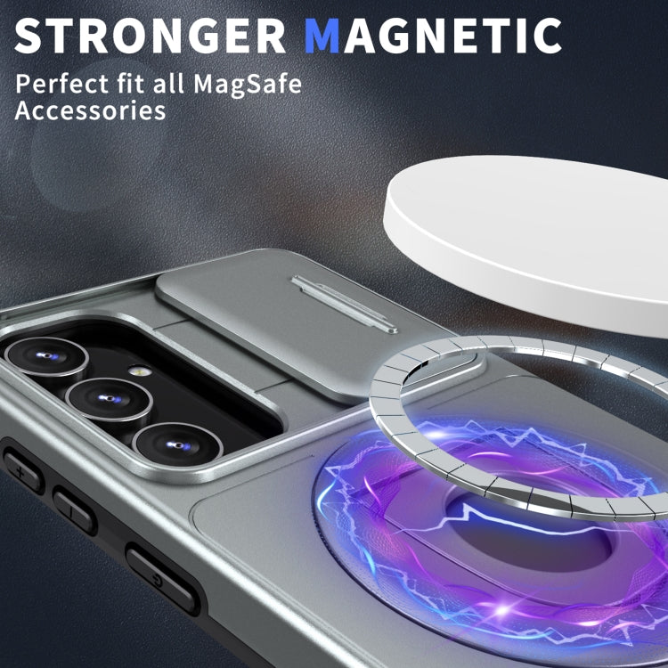 For Samsung Galaxy S22+ 5G Camshield MagSafe Ring Holder Armor Phone Case(Titanium Grey) - Galaxy S22+ 5G Cases by PMC TechLife | Online Shopping South Africa | PMC TechLife | Buy Now Pay Later Mobicred