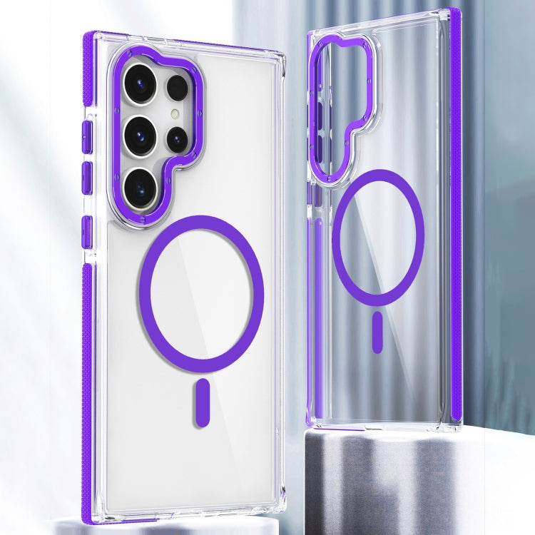 For Samsung Galaxy S24 Ultra 5G Dual-Color Clear Acrylic Hybrid TPU MagSafe Phone Case(Purple) - Galaxy S24 Ultra 5G Cases by PMC Jewellery | Online Shopping South Africa | PMC Jewellery | Buy Now Pay Later Mobicred