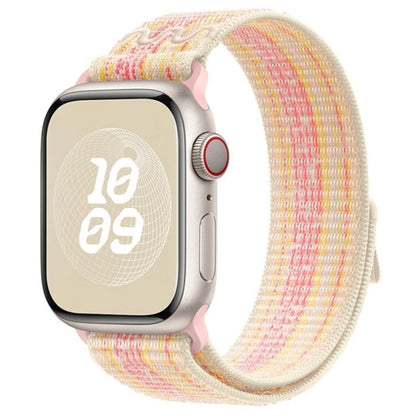 For Apple Watch Series 6 44mm Loop Nylon Watch Band(Starlight Pink) - Watch Bands by PMC Jewellery | Online Shopping South Africa | PMC Jewellery