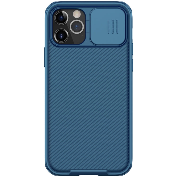 For iPhone 12 / 12 Pro NILLKIN Black Mirror Pro Series Camshield Full Coverage Dust-proof Scratch Resistant Phone Case(Blue) - iPhone 12 / 12 Pro Cases by NILLKIN | Online Shopping South Africa | PMC Jewellery