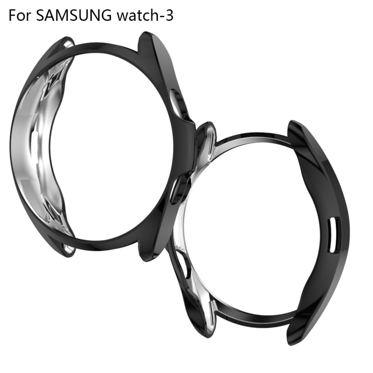 For Samsung Galaxy Watch 3 41mm Electroplating Hollow Half-pack TPU Protective Case(Black) - Watch Cases by ENKAY | Online Shopping South Africa | PMC Jewellery | Buy Now Pay Later Mobicred