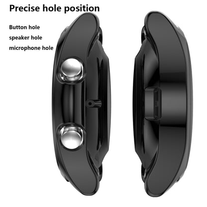 For Samsung Galaxy Watch 3 41mm Electroplating Hollow Half-pack TPU Protective Case(Black) - Watch Cases by ENKAY | Online Shopping South Africa | PMC Jewellery | Buy Now Pay Later Mobicred