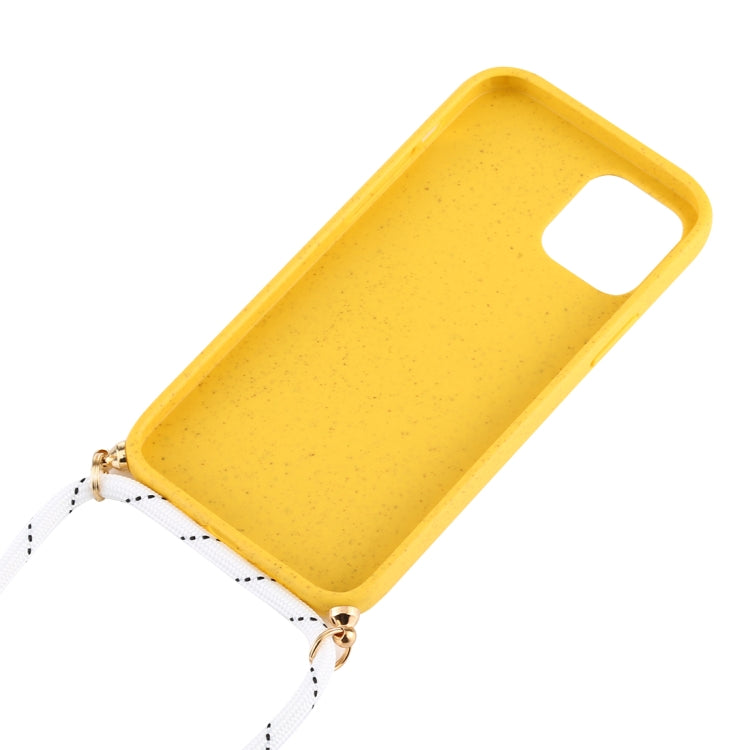 For iPhone 12 mini Wheat TPU Protective Case with Lanyard(Yellow) - free shipping - PMC TechLife - Order now!