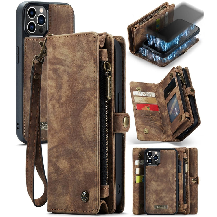 For iPhone 12 / 12 Pro CaseMe-008 Detachable Multifunctional Wallet Leather Phone Case (Brown) - free shipping - PMC TechLife - Order now!