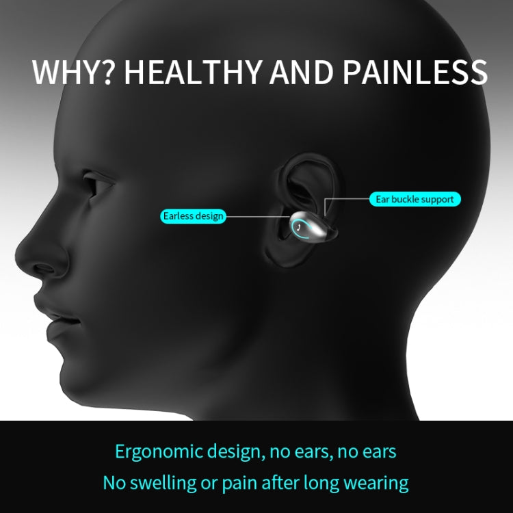 YX08 Ultra-light Ear-hook Wireless V5.0 Bluetooth Earphones Ear Clip Stereo Bluetooth Headset with Mic(White) - Bluetooth Earphone by PMC TechLife | Online Shopping South Africa | PMC TechLife