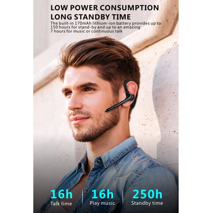 F910 Bluetooth 5.0 Hanging Ear Style Dual Mic Noise Cancelling Bluetooth Earphone(Black) - Bluetooth Earphone by PMC TechLife | Online Shopping South Africa | PMC TechLife