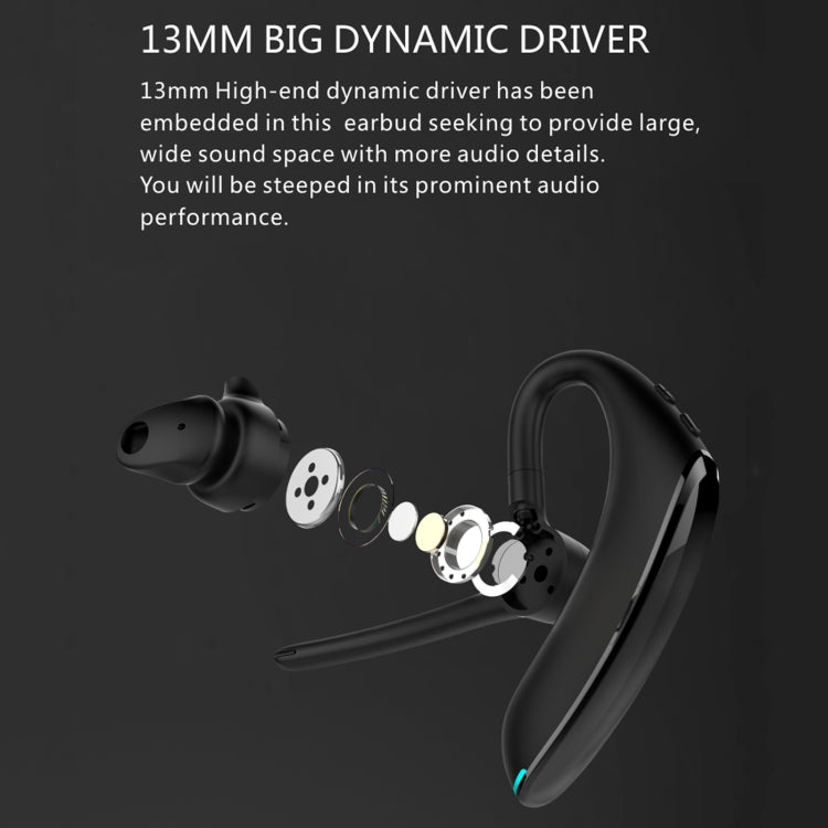 F910 Bluetooth 5.0 Hanging Ear Style Dual Mic Noise Cancelling Bluetooth Earphone(Black) - Bluetooth Earphone by PMC TechLife | Online Shopping South Africa | PMC TechLife