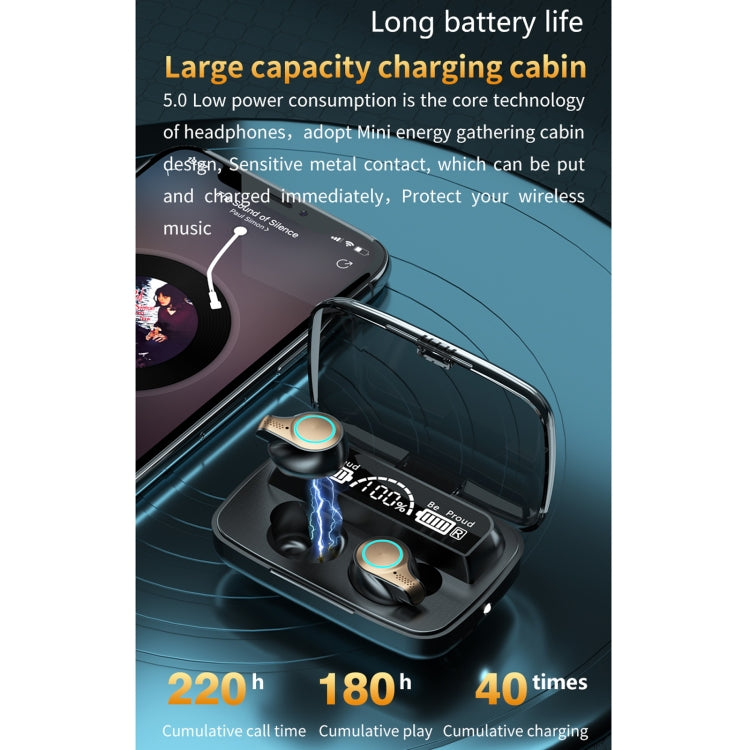 M18 Bluetooth 5.1 LED Display Screen Waterproof Wireless Bluetooth Earphone with Charging Box - Bluetooth Earphone by PMC TechLife | Online Shopping South Africa | PMC TechLife
