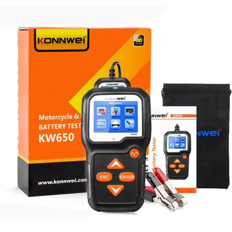 KONNWEI KW650 6V- 12V Car Motorcycle Battery Lawn Mower Detector with 2.4 inch Color Display & Waveform Graph - Code Readers & Scan Tools by KONNWEI | Online Shopping South Africa | PMC Jewellery