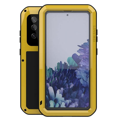 For Samsung Galaxy S20 FE LOVE MEI Metal Shockproof Waterproof Dustproof Protective Case with Glass(Yellow) - Galaxy S20 FE Cases by NILLKIN | Online Shopping South Africa | PMC Jewellery