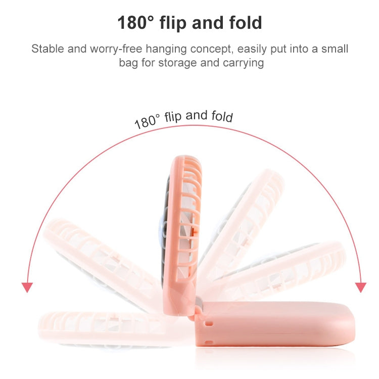 F20 Electroplating Handheld Fan Portable Desktop Folding Mute USB Hanging Neck Fan (Pink) - free shipping - PMC TechLife - Order now!
