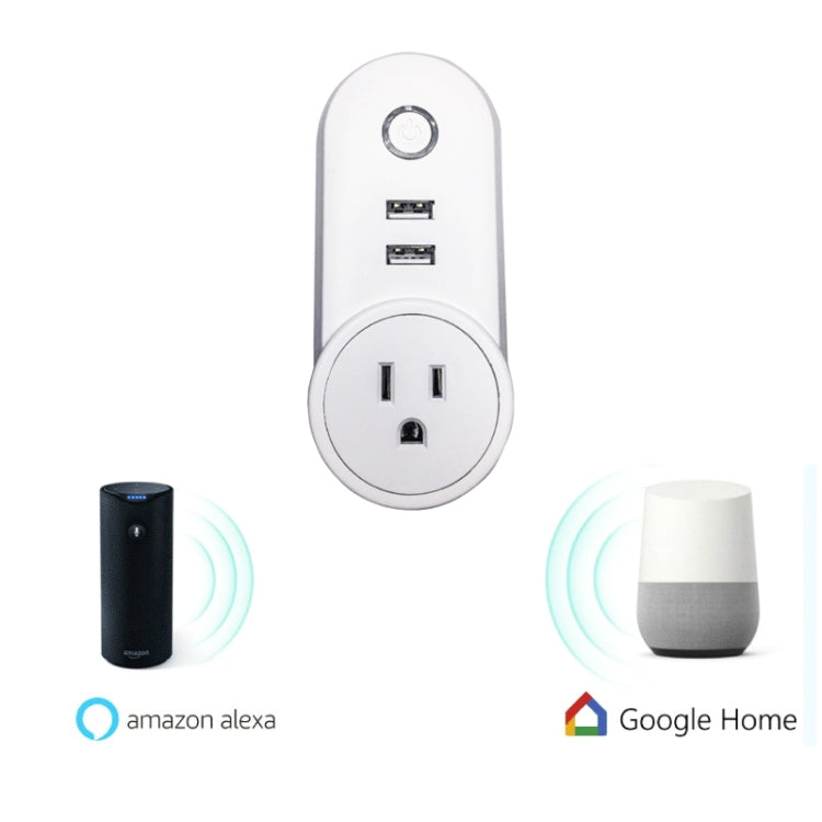 SA-002 2 USB Ports + 1 US Socket WiFi Smart Power Plug Socket, Compatible with Alexa and Google Home, AC 110V-230V, US Plug - Smart Socket by PMC Jewellery | Online Shopping South Africa | PMC Jewellery