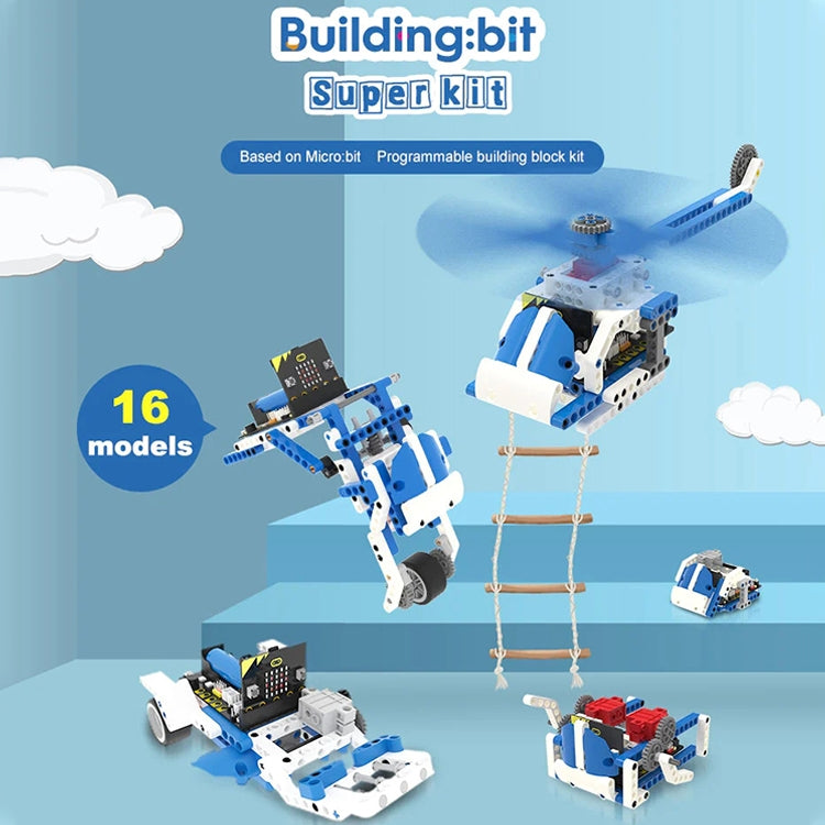Yahboom 16 in 1 Building:bit Super Kit Programmable Building Block Kit Compatible with BBC Micro:bit V1.5/ V2 Board, without micro:bit - free shipping - PMC TechLife - Order now!