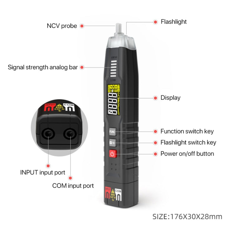 HABOTEST HT122 Multi-function Phase Sequence Digital Multimeter Smart Electricity Test Pen - Digital Multimeter by HABOTEST | Online Shopping South Africa | PMC Jewellery | Buy Now Pay Later Mobicred