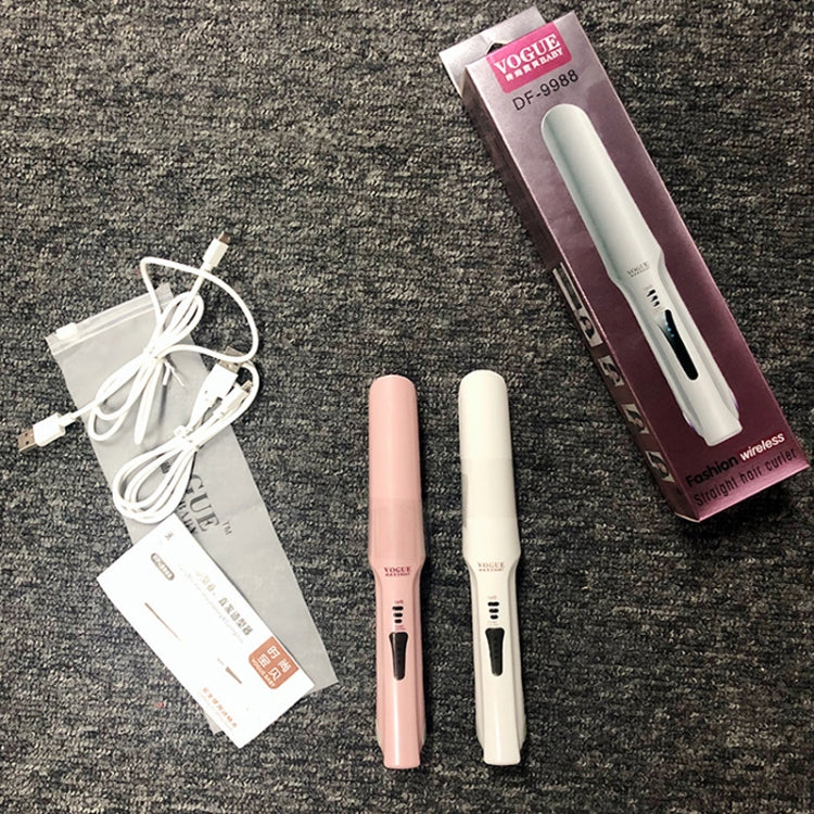 Wireless Mini USB Rechargeable Hair Straightener Hair Curler Double Purpose Hair Splint(Pink) - Hair Curler by PMC Jewellery | Online Shopping South Africa | PMC Jewellery