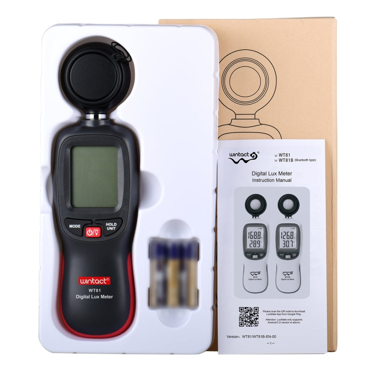 Wintact WT81 Digital Light Lux Meter for Factory / School / House Various Occasion, Range: 0-200,000 Lux (Black) - Light & Sound Meter by Wintact | Online Shopping South Africa | PMC Jewellery | Buy Now Pay Later Mobicred