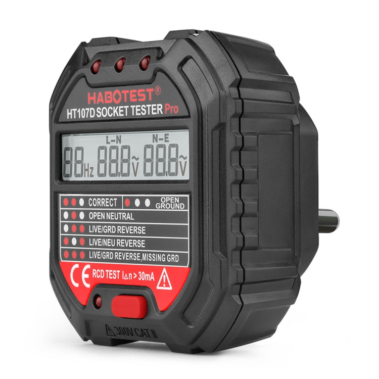 HABOTEST HT107D Multifunctional Digital Display Socket Tester (US Plug) - Current & Voltage Tester by HABOTEST | Online Shopping South Africa | PMC TechLife | Buy Now Pay Later Mobicred