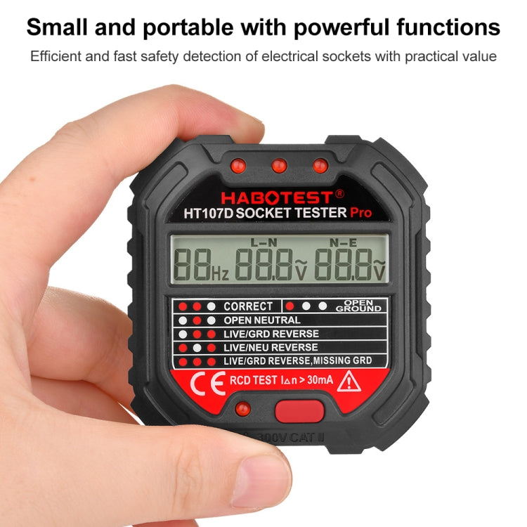 HABOTEST HT107D Multifunctional Digital Display Socket Tester (US Plug) - Current & Voltage Tester by HABOTEST | Online Shopping South Africa | PMC TechLife | Buy Now Pay Later Mobicred