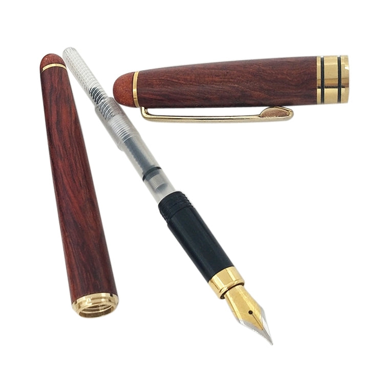 School Office Extra Fine 0.7mm Nib Transparent Piston Wooden Fountain Ink Pen - Fountain Pens by PMC Jewellery | Online Shopping South Africa | PMC Jewellery