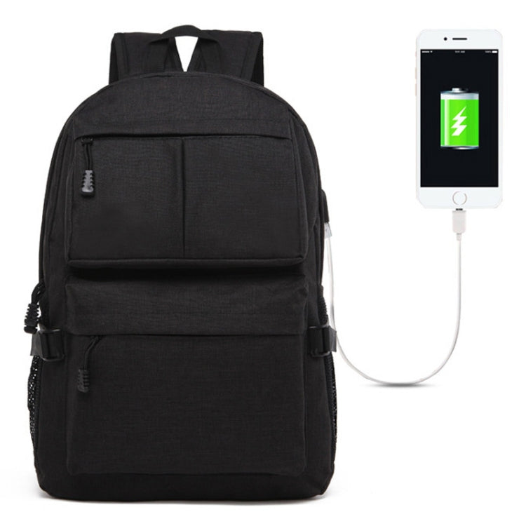 Universal Multi-Function Oxford Cloth Laptop Shoulders Bag Backpack with External USB Charging Port, Size: 46x32x12cm, For 15.6 inch and Below Macbook, Samsung, Lenovo, Sony, DELL Alienware, CHUWI, ASUS, HP(Black) - Backpack by PMC Jewellery | Online Shopping South Africa | PMC Jewellery