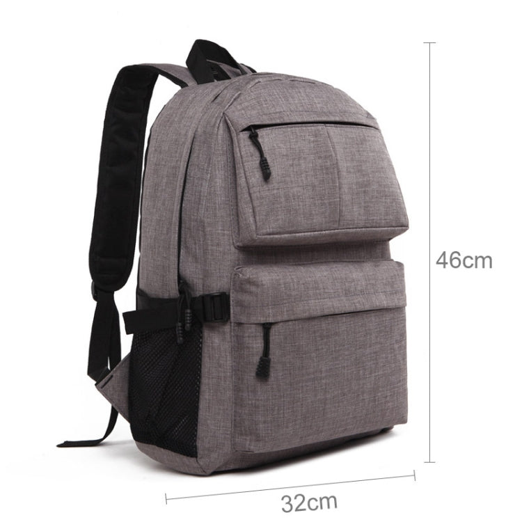 Universal Multi-Function Oxford Cloth Laptop Shoulders Bag Backpack with External USB Charging Port, Size: 46x32x12cm, For 15.6 inch and Below Macbook, Samsung, Lenovo, Sony, DELL Alienware, CHUWI, ASUS, HP(Grey) - Backpack by PMC Jewellery | Online Shopping South Africa | PMC Jewellery